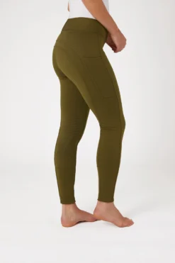 Horze Active Women's Knee Grip Winter Riding Tights With Phone Pocket -Equestrian Supplies 36790 dogr 02