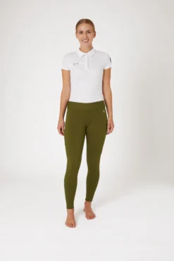 Horze Active Women's Knee Grip Winter Riding Tights With Phone Pocket -Equestrian Supplies 36790 dogr 03