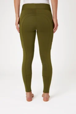 Horze Active Women's Knee Grip Winter Riding Tights With Phone Pocket -Equestrian Supplies 36790 dogr 04