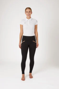 Horze Women's Full Seat Tights With Rosegold Zipper -Equestrian Supplies 36909 bl 03