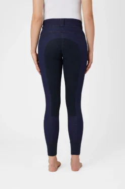 Horze Women's Leather Full Seat Denim Breeches -Equestrian Supplies 36956 DNB 4