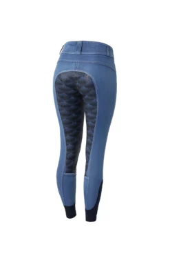 Horze Women's Leather & Silicone Full Seat Denim Breeches -Equestrian Supplies 36958 LDB 1