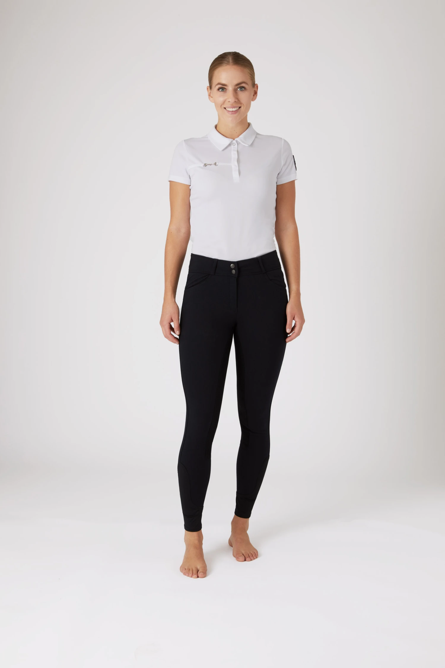 Horze Women's Leather Full Seat Breeches With Crystal Pockets 3 Horze Women's Leather Full Seat Breeches With Crystal Pockets - Image 3