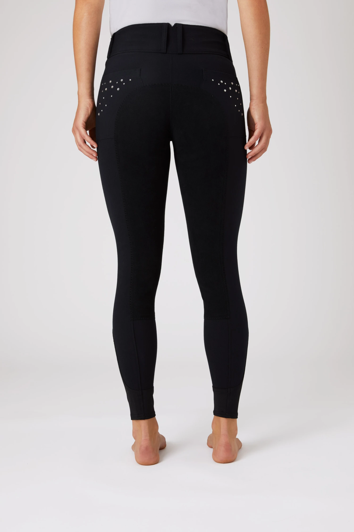 Horze Women's Leather Full Seat Breeches With Crystal Pockets 4 Horze Women's Leather Full Seat Breeches With Crystal Pockets - Image 4