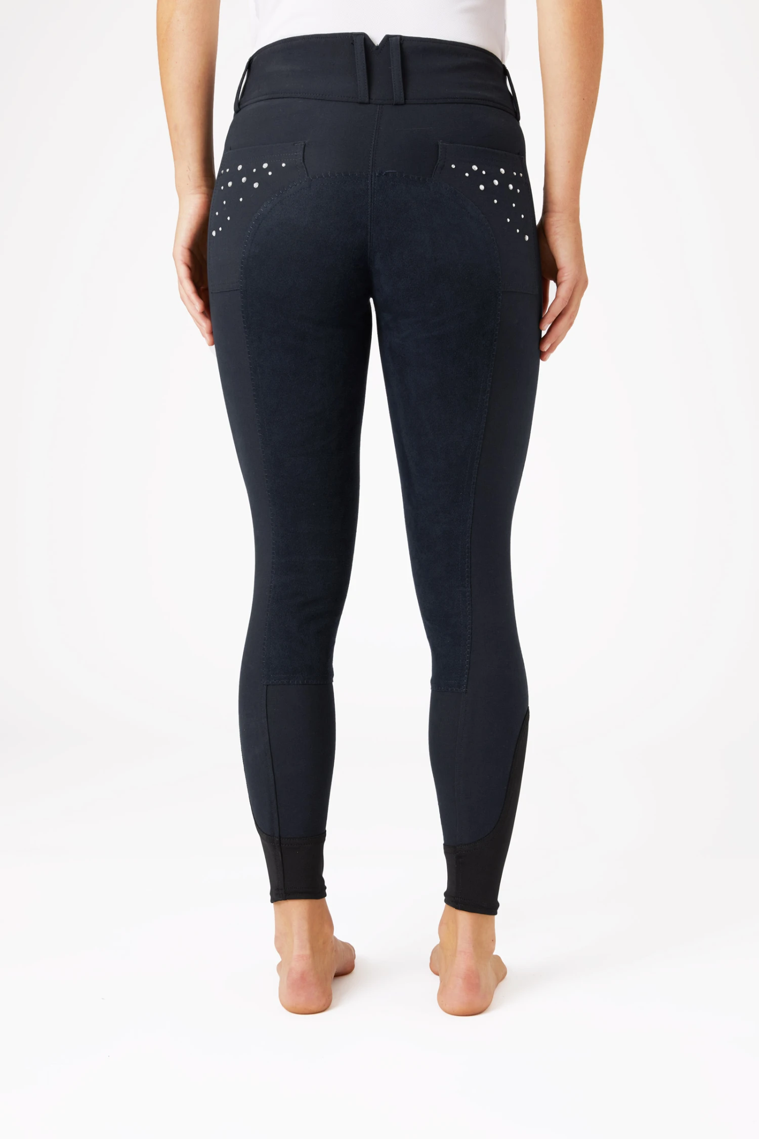Horze Women's Leather Full Seat Breeches With Crystal Pockets 10 Horze Women's Leather Full Seat Breeches With Crystal Pockets - Image 10