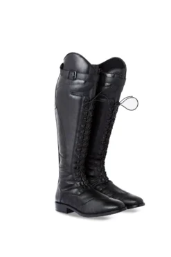 Synthetic Tall Boots With Side Buckle Leg Strap