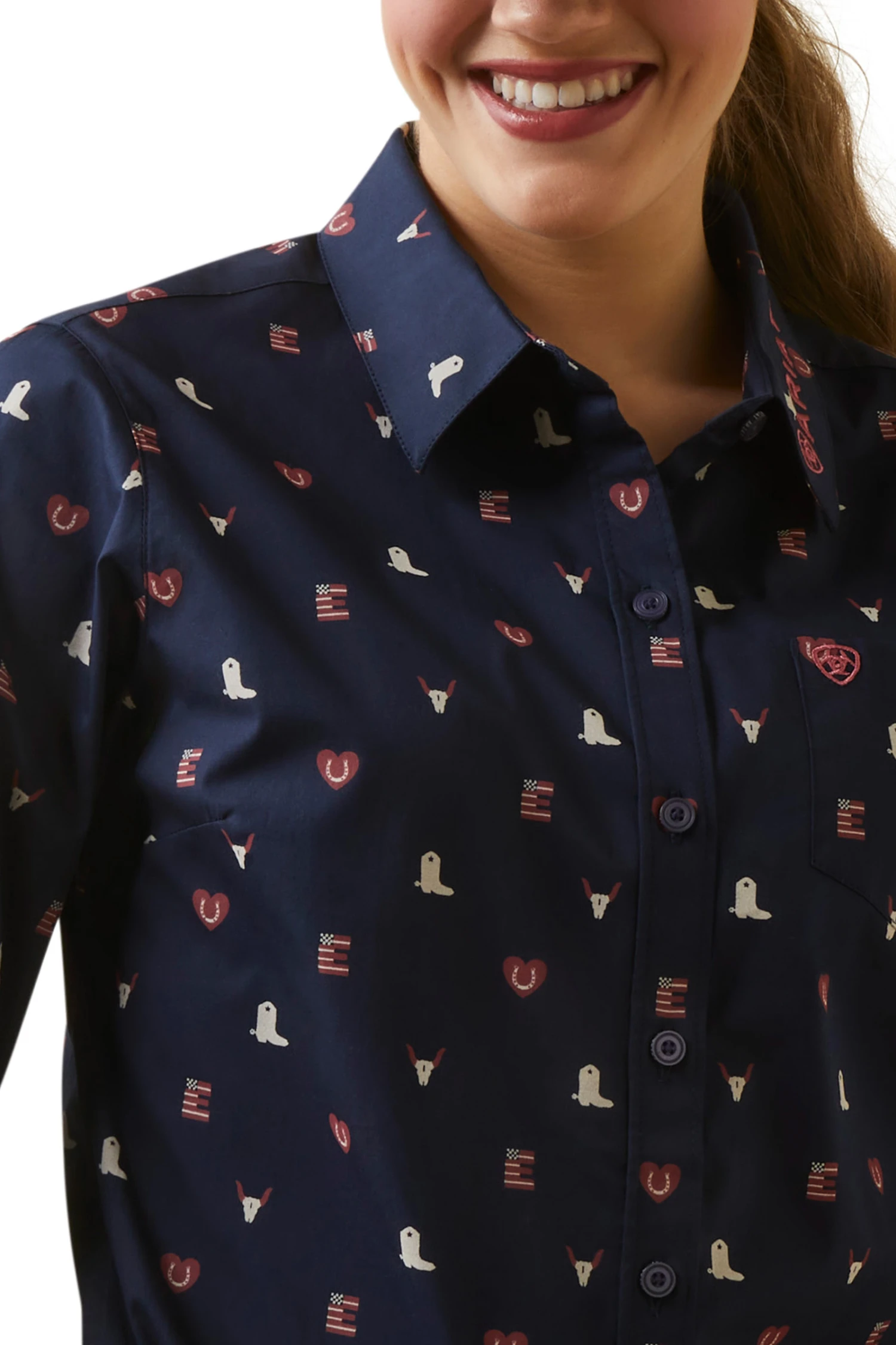 Ariat Women's Team Kirby Stretch Longsleeve Shirt 4 Ariat Women's Team Kirby Stretch Longsleeve Shirt - Image 4