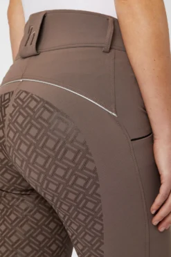 Horze Women's High Waist Silicone Full Seat Breeches With Contrast Piping -Equestrian Supplies CP3590 IG 5