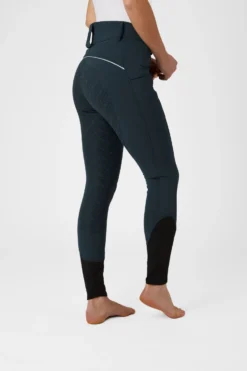 Horze Women's High Waist Silicone Full Seat Breeches With Contrast Piping -Equestrian Supplies CP3590 MDB 2