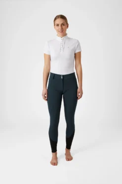 Horze Women's High Waist Silicone Full Seat Breeches With Contrast Piping -Equestrian Supplies CP3590 MDB 3