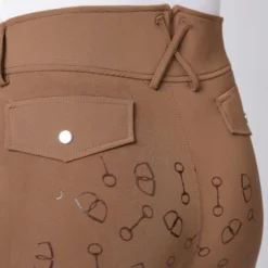 Women's High Waist Bit Print Silicone Full Seat Breeches -Equestrian Supplies CP3630 BR 6