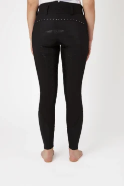 Horze Women's High Waist Softshell Thermo Breeches With Crystals -Equestrian Supplies cp3592 bl 04