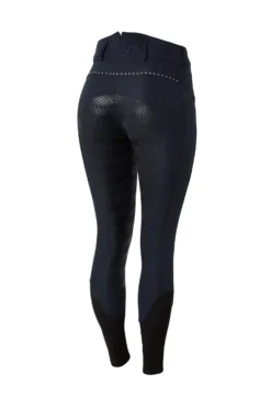 Horze Women's High Waist Softshell Thermo Breeches With Crystals -Equestrian Supplies cp3592 db 01
