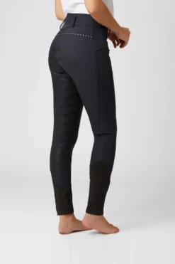 Horze Women's High Waist Softshell Thermo Breeches With Crystals -Equestrian Supplies cp3592 db 02